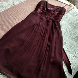Pleated Empire Tea-length Dress